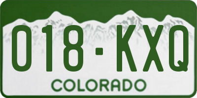 CO license plate 018KXQ
