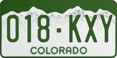 CO license plate 018KXY