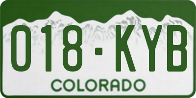 CO license plate 018KYB