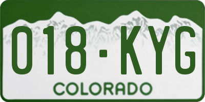CO license plate 018KYG