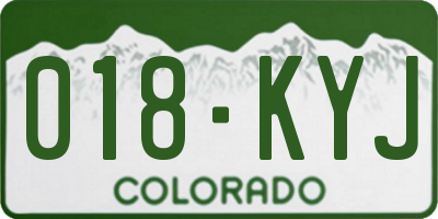 CO license plate 018KYJ