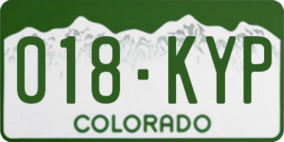 CO license plate 018KYP