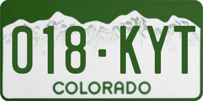 CO license plate 018KYT