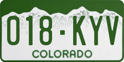 CO license plate 018KYV