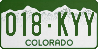 CO license plate 018KYY