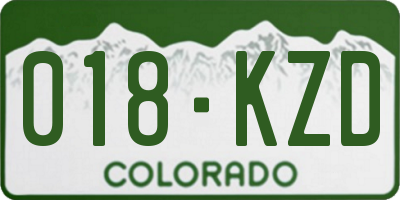 CO license plate 018KZD