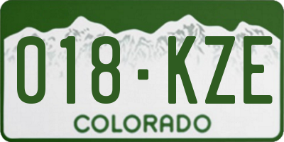 CO license plate 018KZE