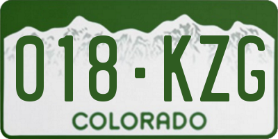 CO license plate 018KZG
