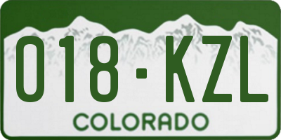 CO license plate 018KZL