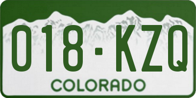 CO license plate 018KZQ