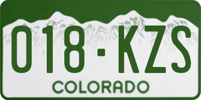 CO license plate 018KZS