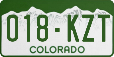 CO license plate 018KZT