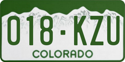 CO license plate 018KZU