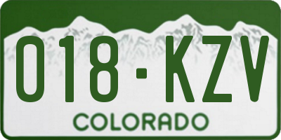 CO license plate 018KZV