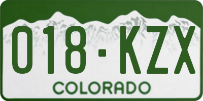 CO license plate 018KZX