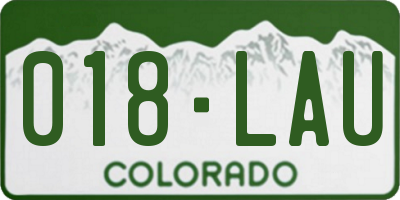CO license plate 018LAU
