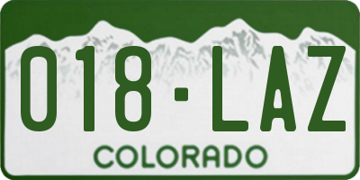 CO license plate 018LAZ