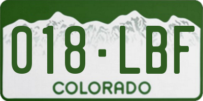CO license plate 018LBF