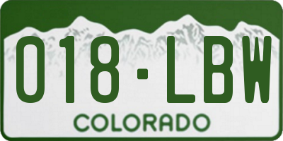 CO license plate 018LBW