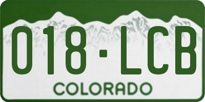 CO license plate 018LCB