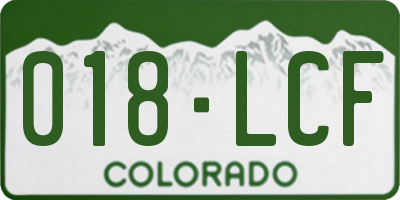 CO license plate 018LCF