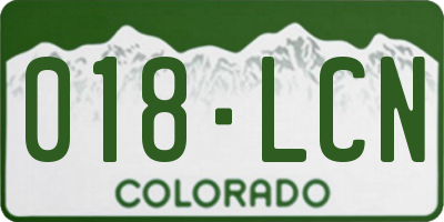 CO license plate 018LCN