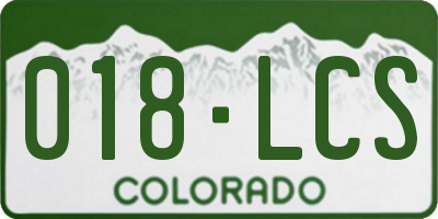 CO license plate 018LCS