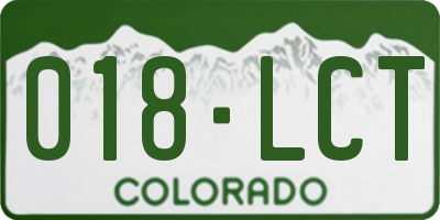 CO license plate 018LCT