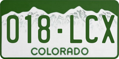 CO license plate 018LCX
