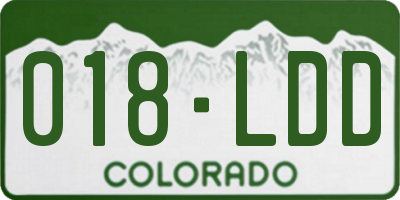 CO license plate 018LDD