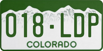 CO license plate 018LDP
