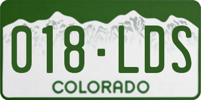 CO license plate 018LDS