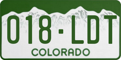 CO license plate 018LDT