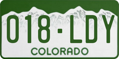CO license plate 018LDY