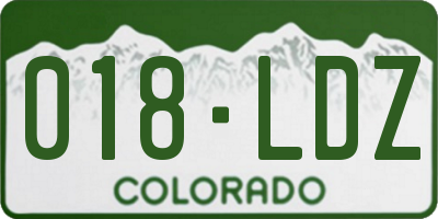 CO license plate 018LDZ