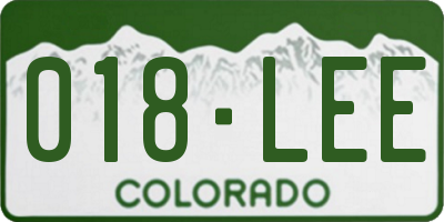 CO license plate 018LEE