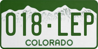 CO license plate 018LEP