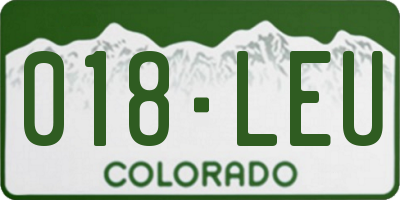 CO license plate 018LEU