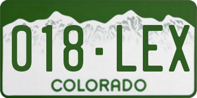 CO license plate 018LEX