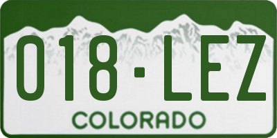 CO license plate 018LEZ