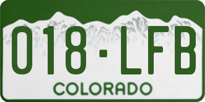 CO license plate 018LFB