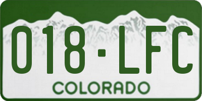 CO license plate 018LFC