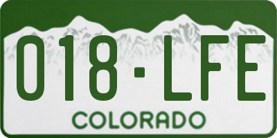 CO license plate 018LFE
