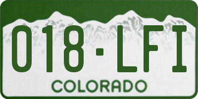 CO license plate 018LFI