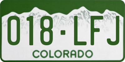 CO license plate 018LFJ