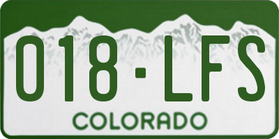 CO license plate 018LFS