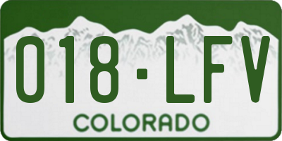 CO license plate 018LFV