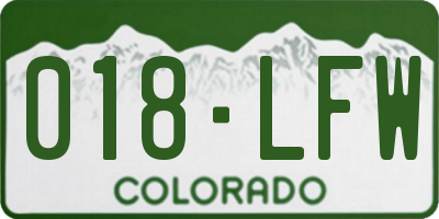 CO license plate 018LFW