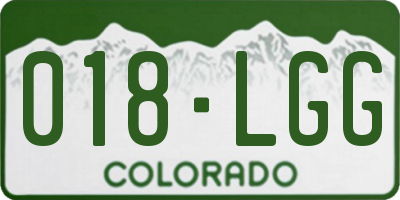 CO license plate 018LGG