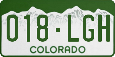 CO license plate 018LGH